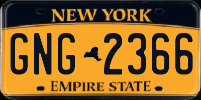 NY license plate GNG2366