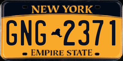 NY license plate GNG2371