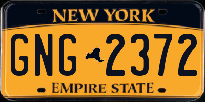 NY license plate GNG2372