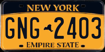 NY license plate GNG2403