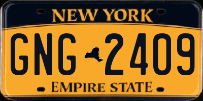 NY license plate GNG2409