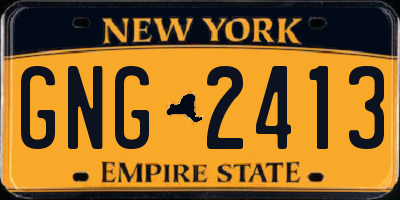 NY license plate GNG2413
