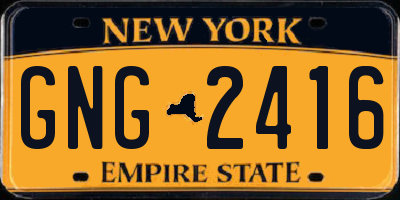 NY license plate GNG2416