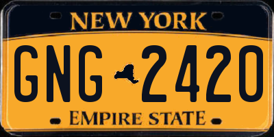 NY license plate GNG2420
