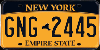 NY license plate GNG2445
