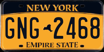 NY license plate GNG2468