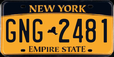 NY license plate GNG2481