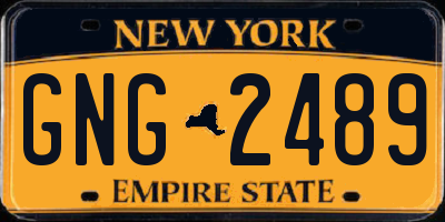 NY license plate GNG2489