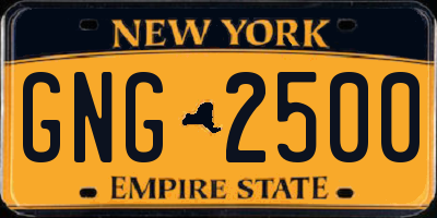 NY license plate GNG2500