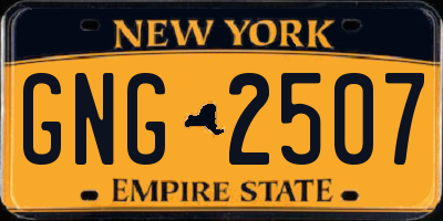 NY license plate GNG2507