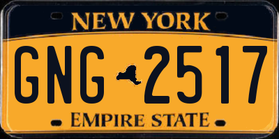 NY license plate GNG2517