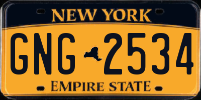 NY license plate GNG2534