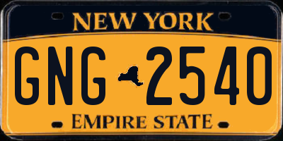 NY license plate GNG2540