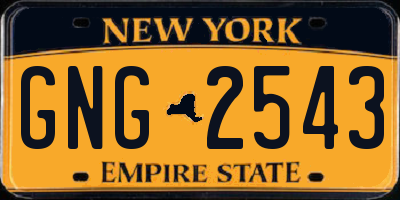 NY license plate GNG2543