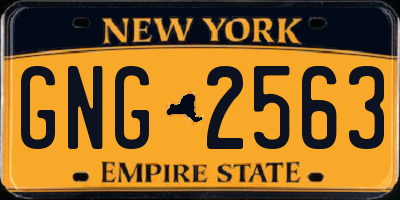 NY license plate GNG2563