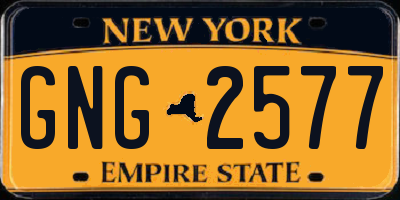 NY license plate GNG2577