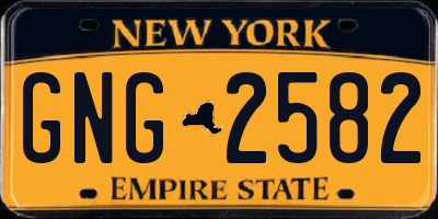 NY license plate GNG2582