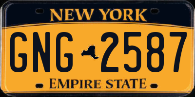 NY license plate GNG2587