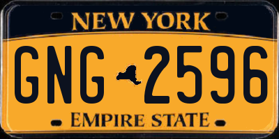 NY license plate GNG2596