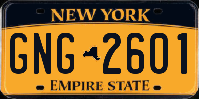 NY license plate GNG2601