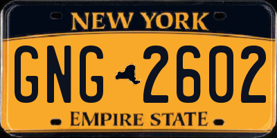 NY license plate GNG2602