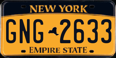 NY license plate GNG2633