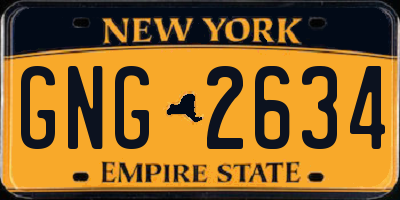 NY license plate GNG2634