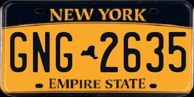 NY license plate GNG2635