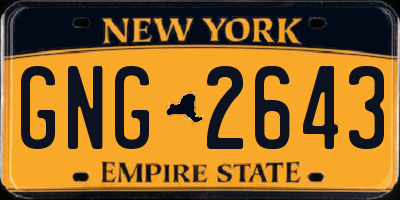 NY license plate GNG2643