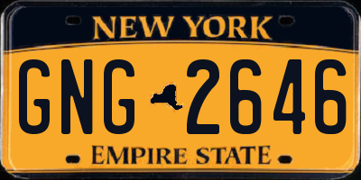 NY license plate GNG2646