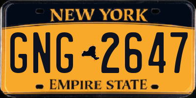 NY license plate GNG2647