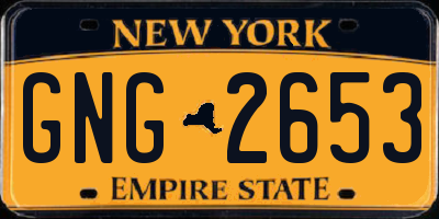 NY license plate GNG2653