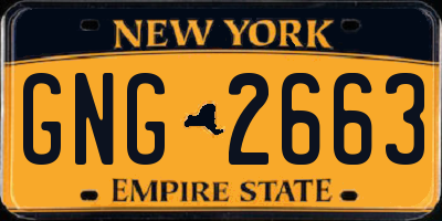 NY license plate GNG2663