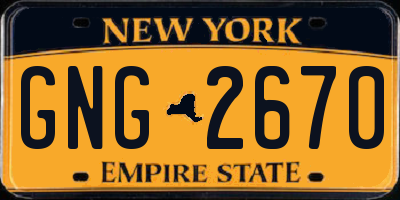 NY license plate GNG2670
