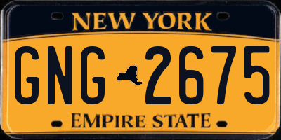 NY license plate GNG2675