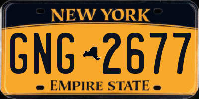 NY license plate GNG2677