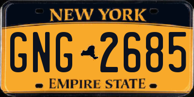 NY license plate GNG2685