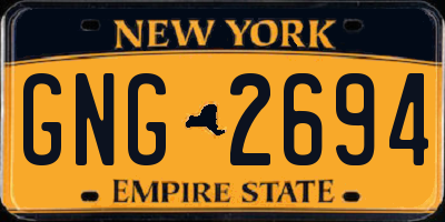 NY license plate GNG2694