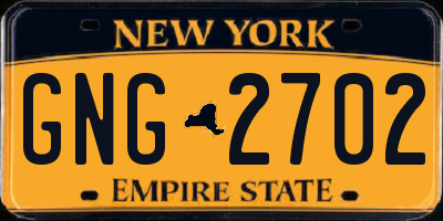NY license plate GNG2702