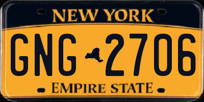 NY license plate GNG2706