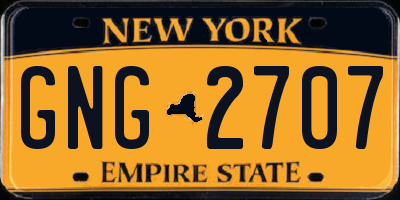 NY license plate GNG2707