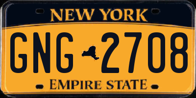 NY license plate GNG2708