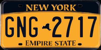 NY license plate GNG2717