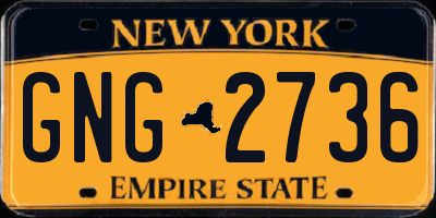 NY license plate GNG2736