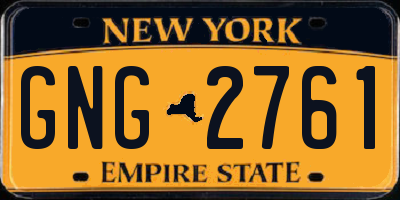 NY license plate GNG2761