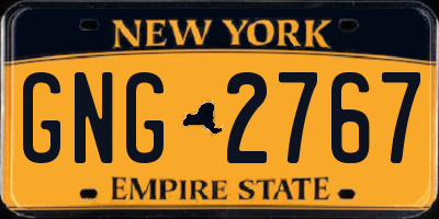 NY license plate GNG2767
