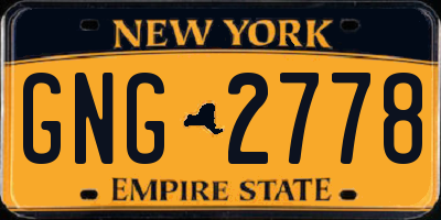 NY license plate GNG2778