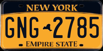 NY license plate GNG2785