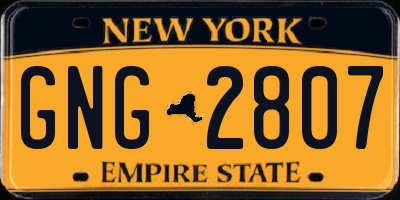 NY license plate GNG2807