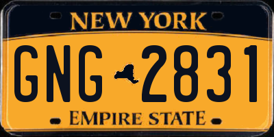 NY license plate GNG2831